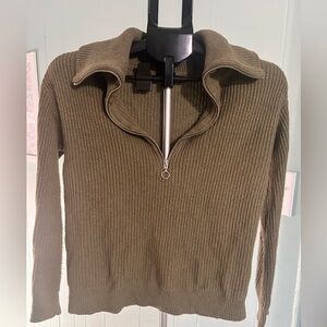 Talbots Women’s Zip-Up Sweater in Olive